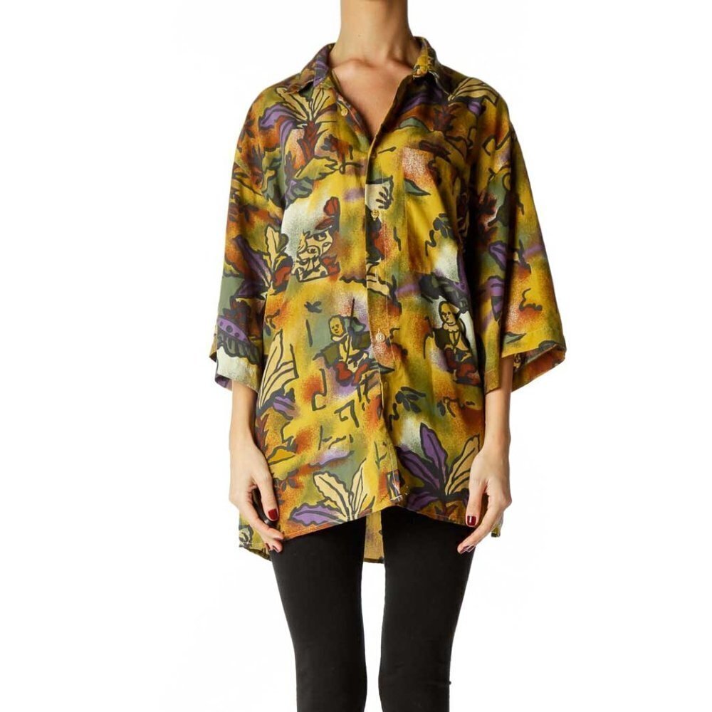 Cotler Vintage Green Print Polo Shirt